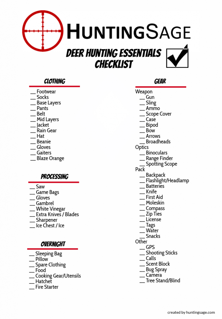 Deer Hunting Checklist: The Essentials HuntingSage