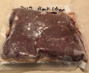 vacuum sealed deer meat