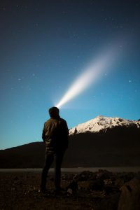 duck hunter with headlamp