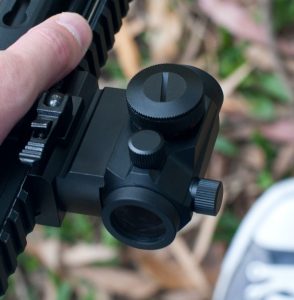 Red dot sight used for turkey hunting