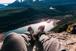 Hunting boots after climbing a mountain