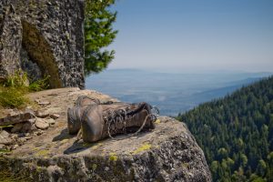 Boots off after a mountain hike