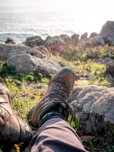 Heavily used hunting boots