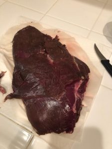 raw deer meat