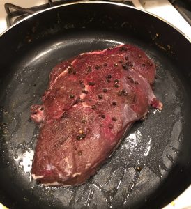 Pan seared venison